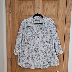 Croft & Barrow Blue Floral Button Down Shirt